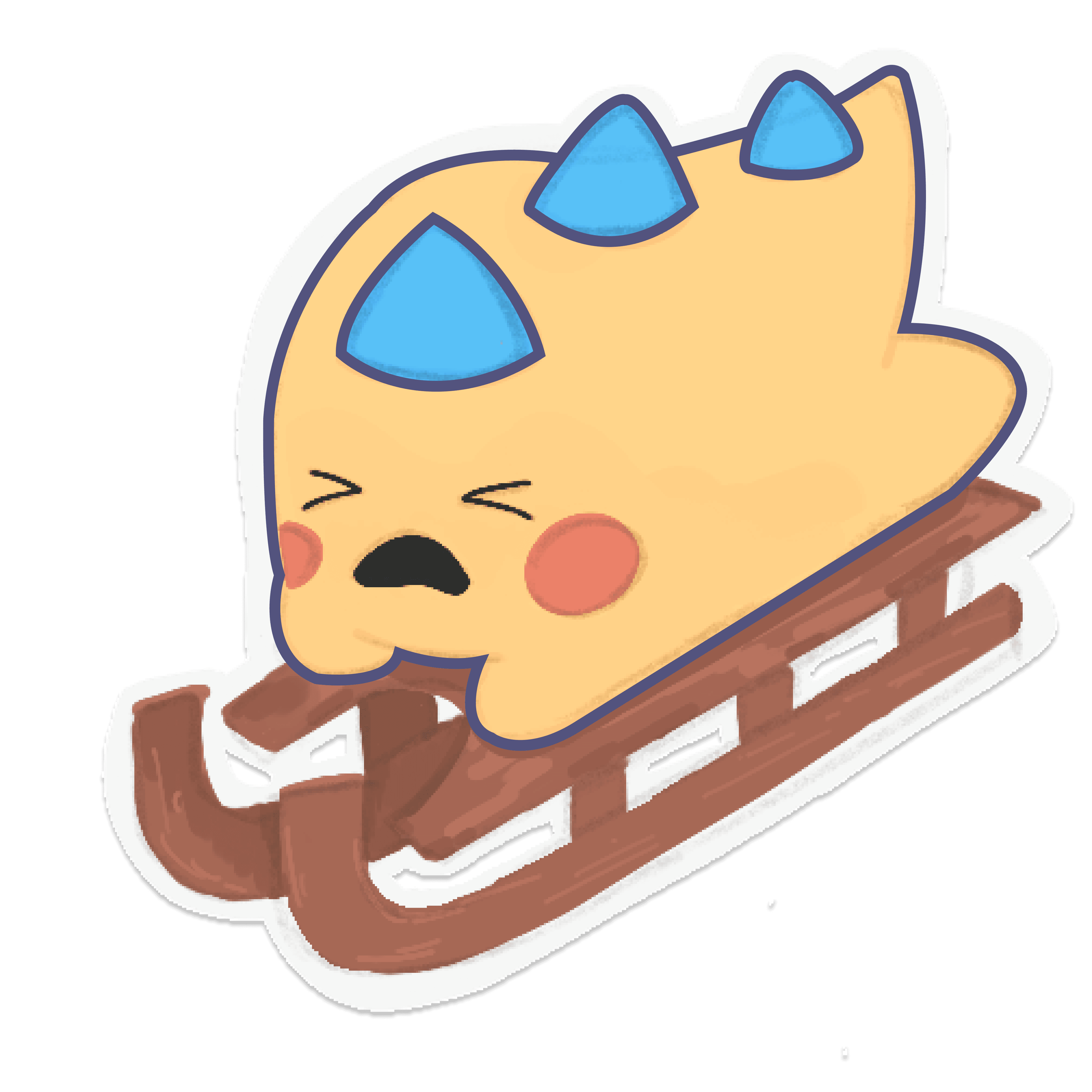 Yellow dino sledding